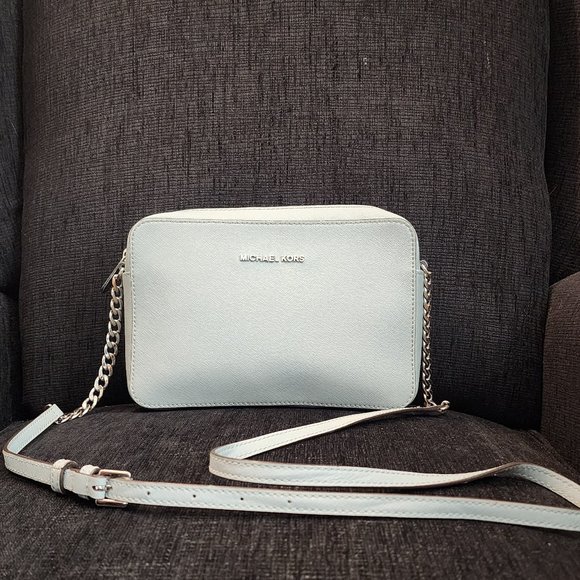 MICHAEL Michael Kors Handbags - Michael Kors Women's Jet Set Crossbody Dusty Blue Leather Bag
